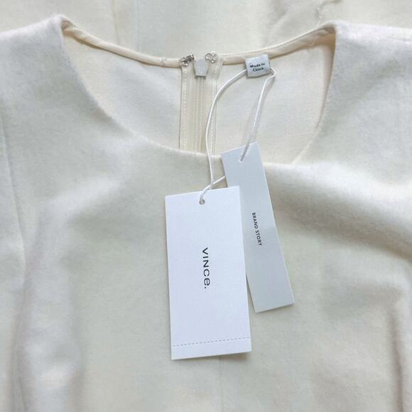 NEW $525 VINCE Paneled Midi Dress White Fit & Flare A-Line Classic Minimalist 10 - Picture 11 of 14